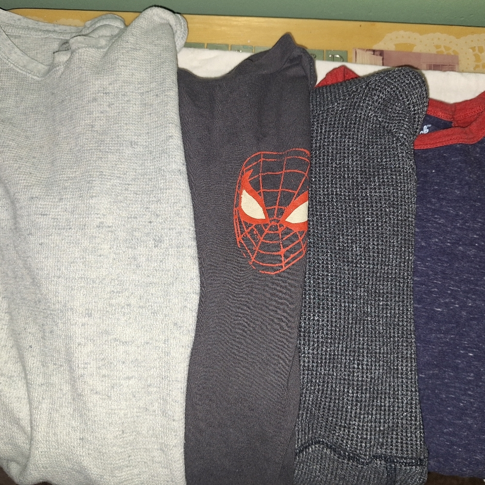 Multiples Gray, Black, and Navy Long Sleeve Tees